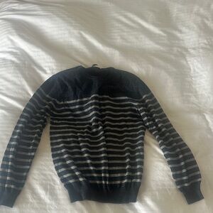 Emile Lafaurie Striped Navy and Gray Men's Sweater - 94% Cotton
